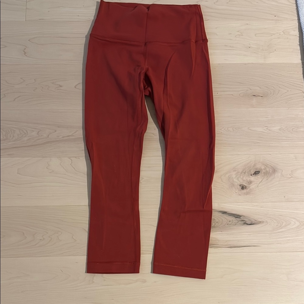 Lululemon Rust Red/Deep Orange High-Waist Crop Leggings